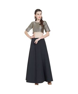 Taupe Art Silk Ready-Made Saree Blouse 2