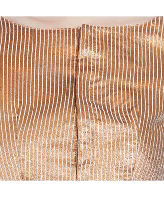 Gold N White Art Silk Ready-Made Saree Blouse 4