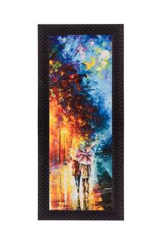 Couple under Umbrella Matt Texture UV Art Painting
