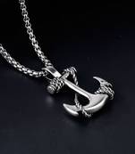 Marine Rudder Anchor Sailor Silver 316L Surgical Stainless Steel Jewelry Pendant Necklace Chain for Men