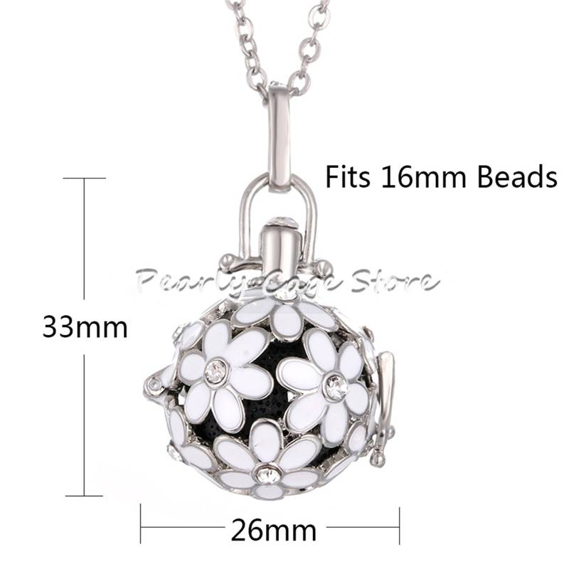 Aromatherapy Essential Oil Perfume Diffuser Openable Hollow Cage Pendant Necklace Chain for Women Girls