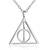 Harry Potter Rotatable Time Turner Deathly Hallows Triangle Snitch Compass Stainless Steel Pendant Chain Necklace Men