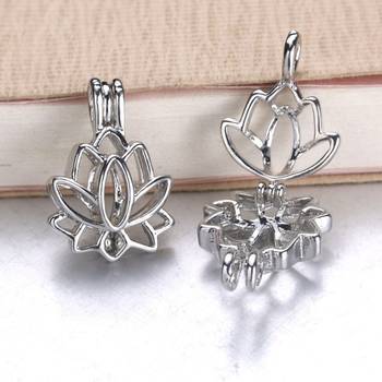 Lotus Flower Aromatherapy Essential Oil Perfume Diffuser Openable Hollow Cage Pendant Necklace Chain 5