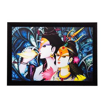 Radha Krishna Matt Textured UV Art Painting 1