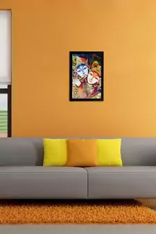 Radha Krishna Matt Textured UV Art Painting