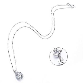Dainty Classic Solitaire AAA Cubic Zirconia CZ American Diamond Crystal Pendant Chain Necklace for Girls Women 3