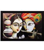 Radha Krishna Matt Textured UV Art Painting