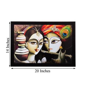 Radha Krishna Matt Textured UV Art Painting 3