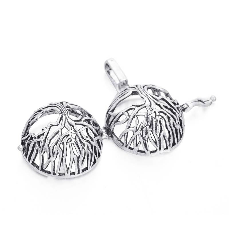 Tree of Life Aromatherapy Essential Oil Perfume Diffuser Openable Hollow Cage Pendant Necklace Chain