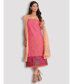 Pink Banarasi 2 Pc Suit with Chikankari