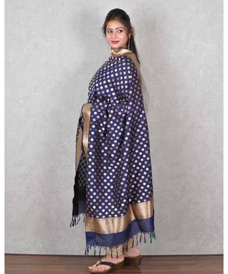 Blue Banarasi Cotton Silk Suit 2