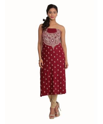 Maroon Lizi Bizi Kantha Suit 1