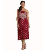 Maroon Lizi Bizi Kantha Suit