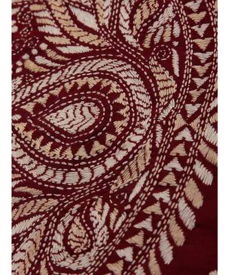 Maroon Lizi Bizi Kantha Suit 3