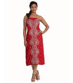Red Lizi Bizi Kantha Suit