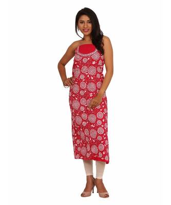 Red Lizi Bizi Kantha Suit 1