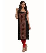 Black Lizi Bizi Kantha Suit