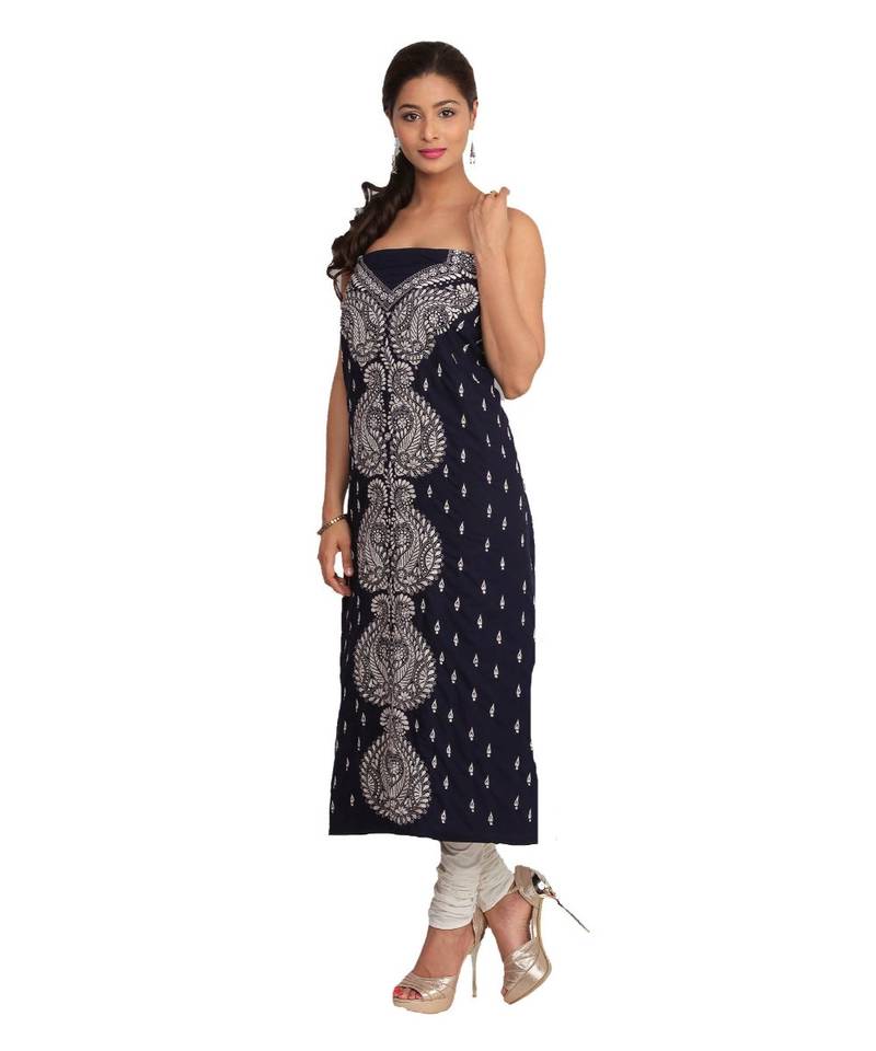 Navy Blue Lizi Bizi Kantha Suit