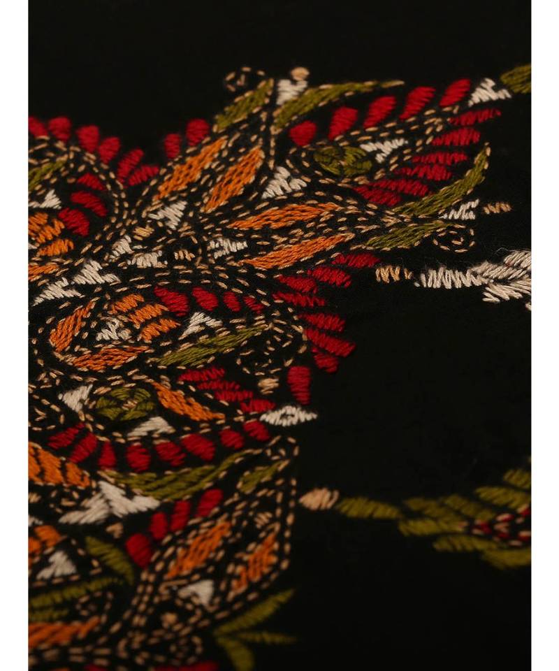 Black Lizi Bizi Kantha Suit