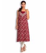 Red Lizi Bizi Kantha Suit