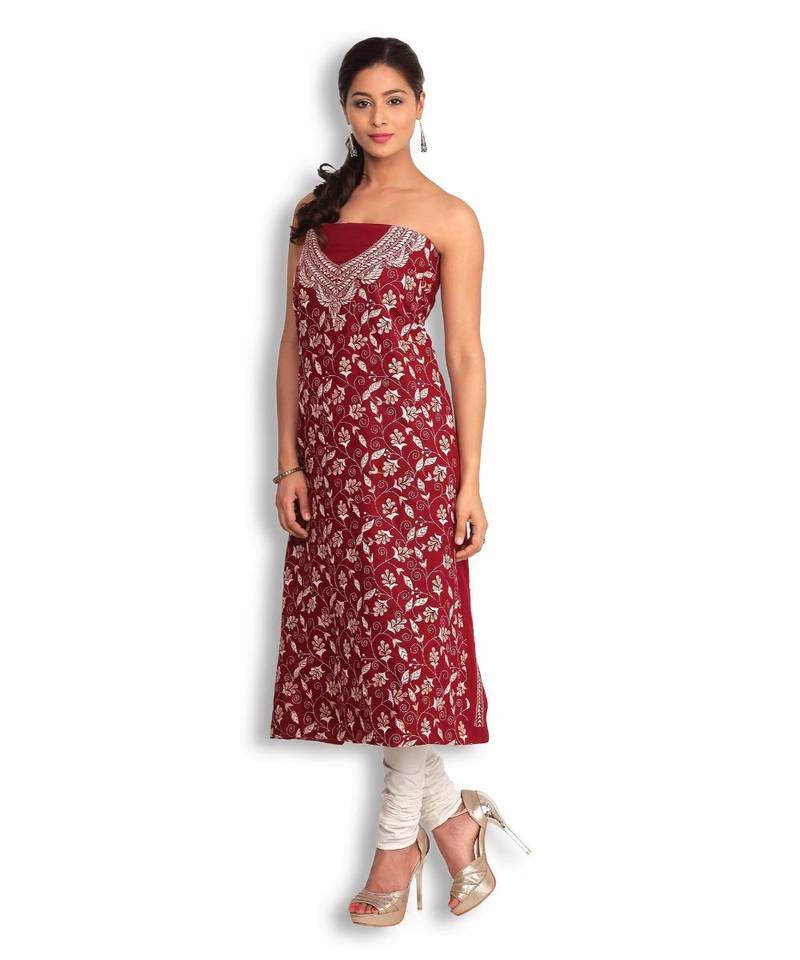 Red Lizi Bizi Kantha Suit