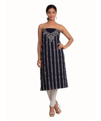 Navy Blue Lizi Bizi Kantha Suit 1