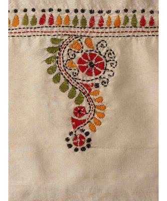 Off White Pure Silk Kantha Suit 2