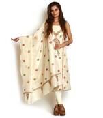 Off White Pure Silk Kantha Suit