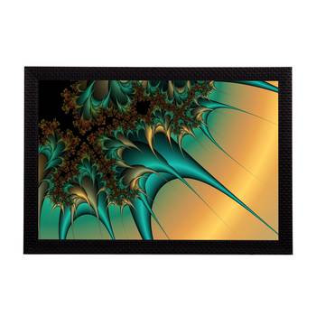 Abstract Green & Yellow Satin Matt Texture UV Art Painting 1