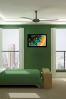 Abstract Green & Yellow Satin Matt Texture UV Art Painting