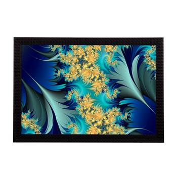 Blue Floral Satin Matt Texture UV Art Painting 1