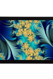Blue Floral Satin Matt Texture UV Art Painting