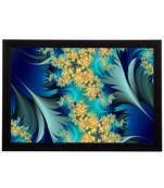 Blue Floral Satin Matt Texture UV Art Painting
