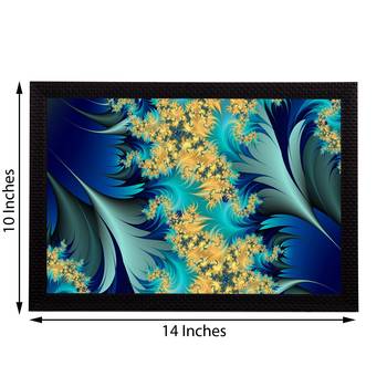 Blue Floral Satin Matt Texture UV Art Painting 2
