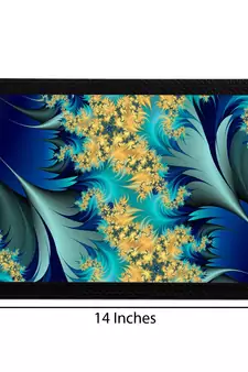 Blue Floral Satin Matt Texture UV Art Painting