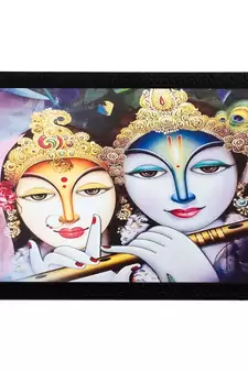 Radha Krishna Matt Textured UV Art Painting