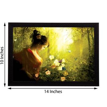 Girl with Flowers Satin Matt Texture UV Art Painting 3