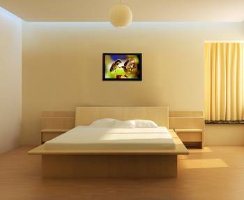 Playing Birds Satin Matt Texture UV Art Painting 2