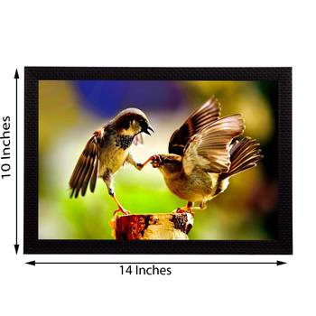 Playing Birds Satin Matt Texture UV Art Painting 3