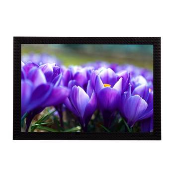 Purple Flowers Satin Matt Texture UV Art Painting 1