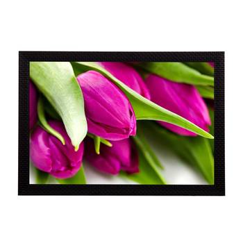 Pink Flowers Satin Matt Texture UV Art Painting 1
