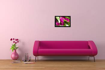Pink Flowers Satin Matt Texture UV Art Painting 2