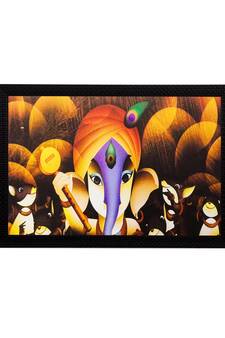 Lord Ganesha Matt Textured UV Art Painting