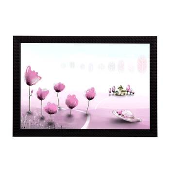 Pink Floral Satin Matt Texture UV Art Painting 1