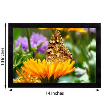 Butterfly On a Flower Satin Matt Texture UV Art Painting 2