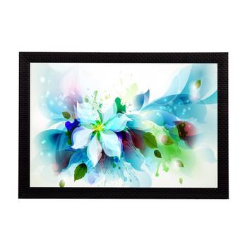 Blue Floral Satin Matt Texture UV Art Painting 1