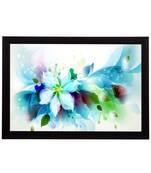Blue Floral Satin Matt Texture UV Art Painting