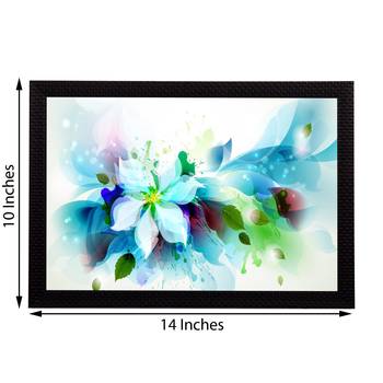 Blue Floral Satin Matt Texture UV Art Painting 3