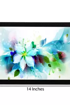 Blue Floral Satin Matt Texture UV Art Painting