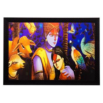 Radha Krishna Matt Textured UV Art Painting 1